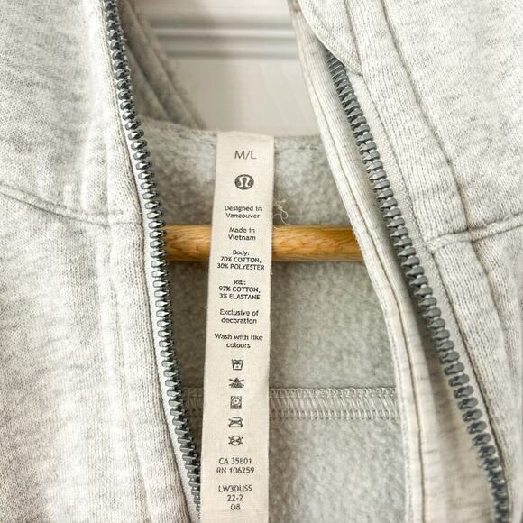 Lululemon Scuba Oversized Half-Zip Hoodie M/L Heather Gray EUC Cozy Fleece - Picture 4 of 5